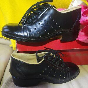 Brand New Made in Italy perforated pattern on sides laceups resembles tap shoes